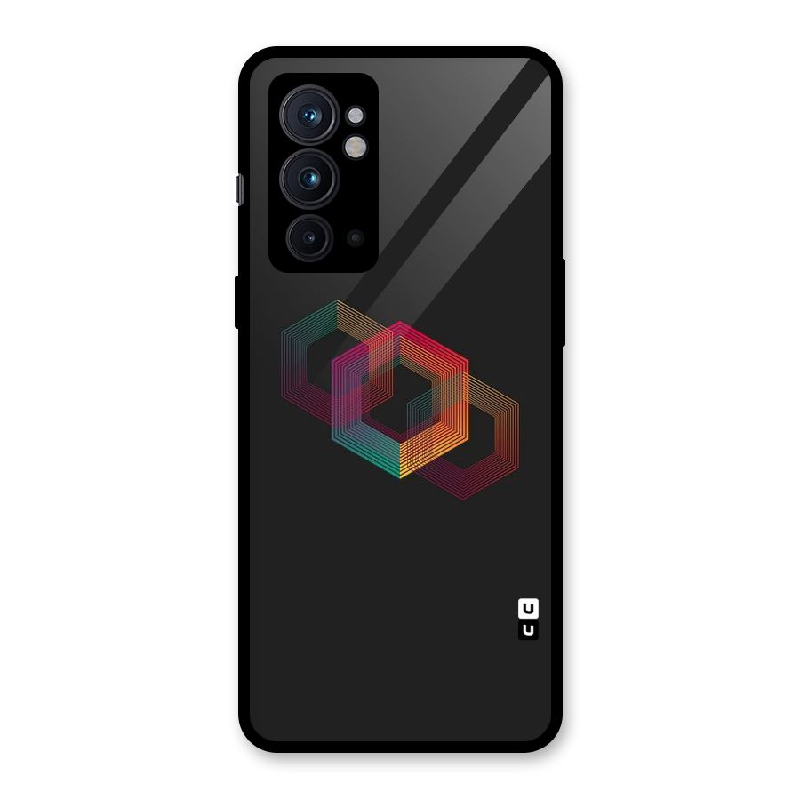 Tri-hexa Colours Glass Back Case for OnePlus 9RT 5G