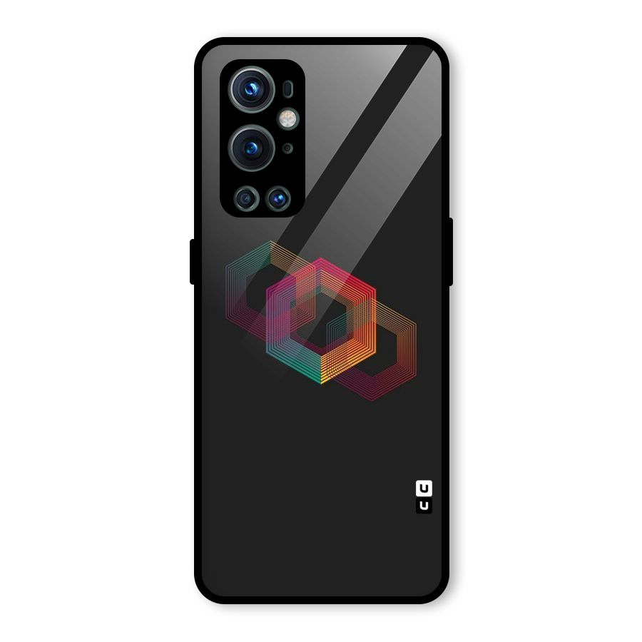 Tri-hexa Colours Glass Back Case for OnePlus 9 Pro