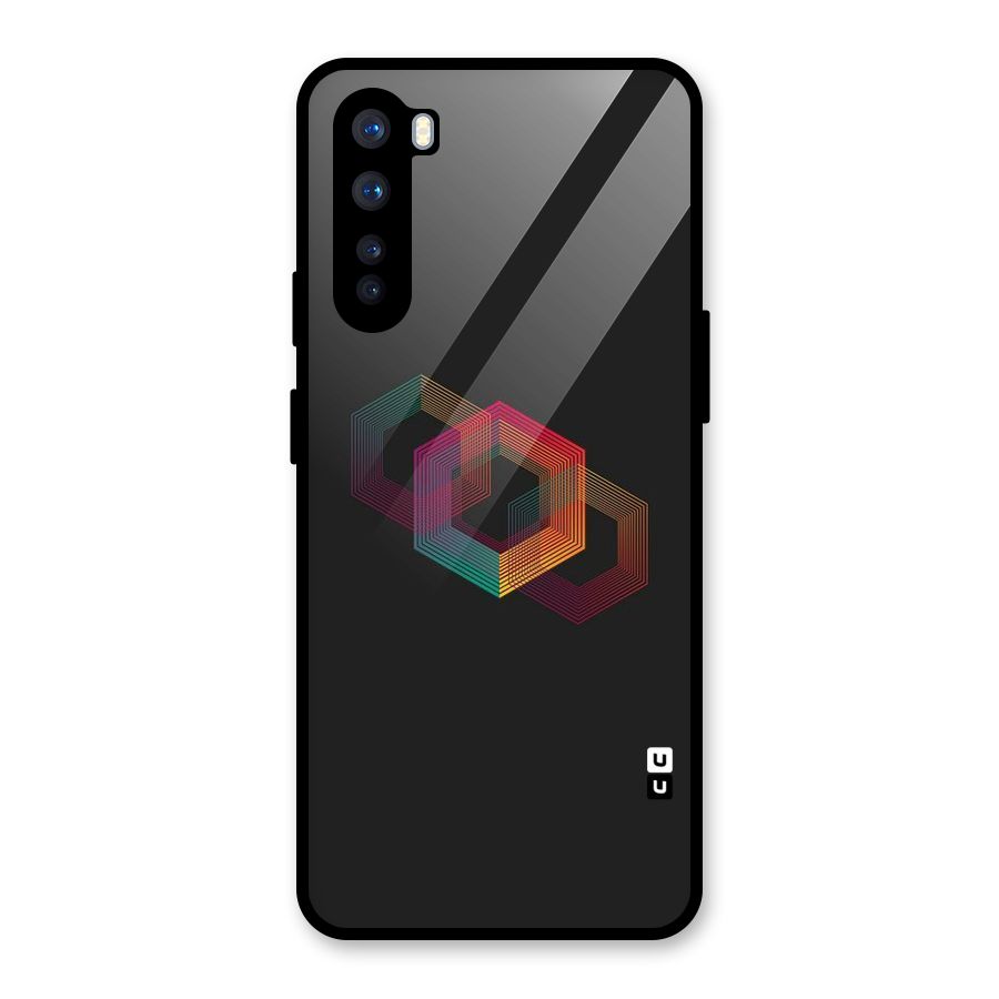 Tri-hexa Colours Glass Back Case for OnePlus Nord