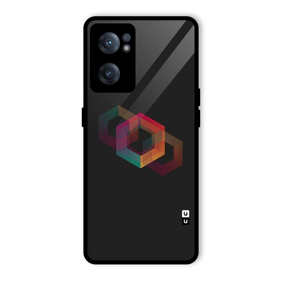 Tri-hexa Colours Glass Back Case for OnePlus Nord CE 2 5G