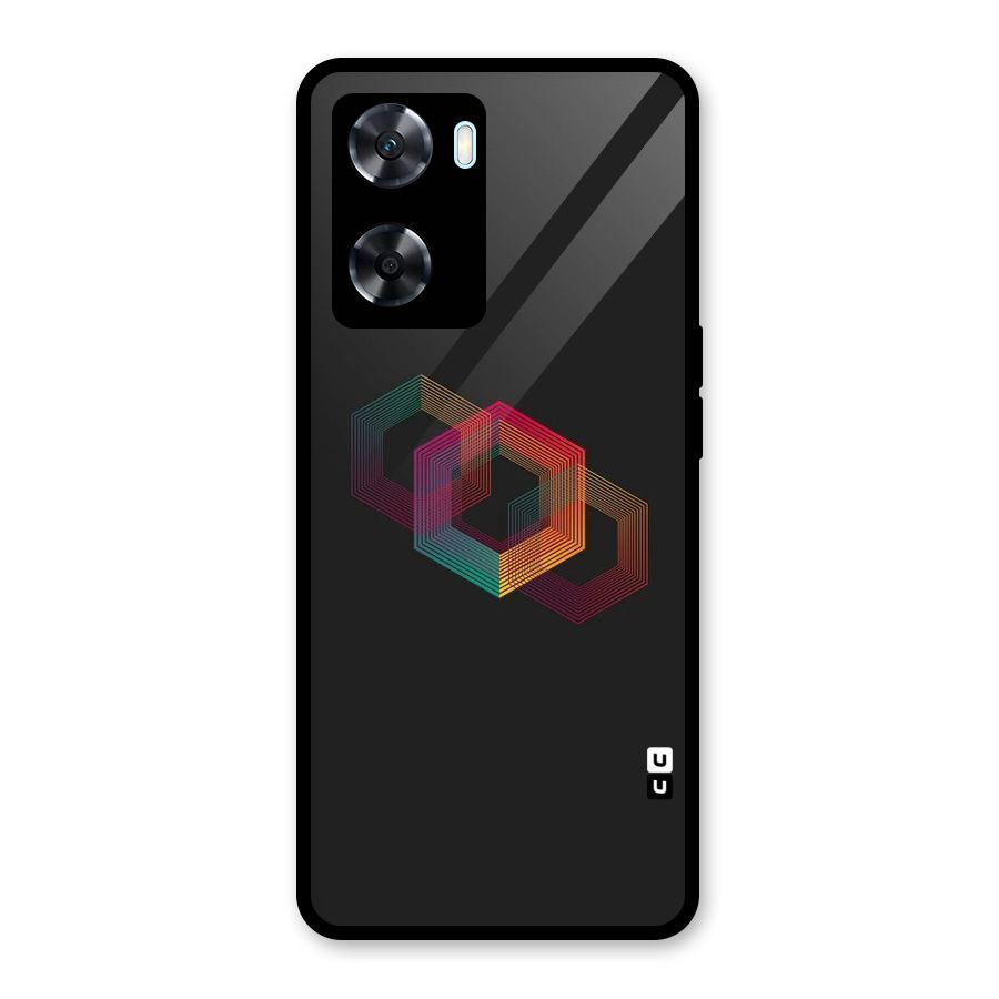 Tri-hexa Colours Glass Back Case for Oppo A77