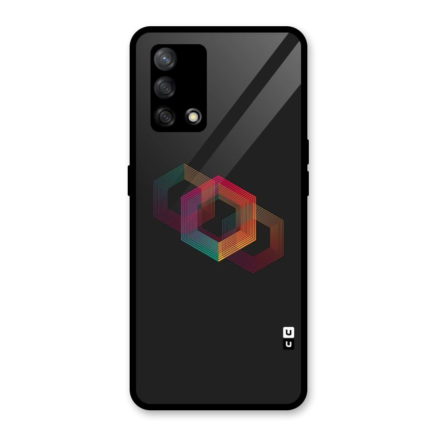Tri-hexa Colours Glass Back Case for Oppo F19