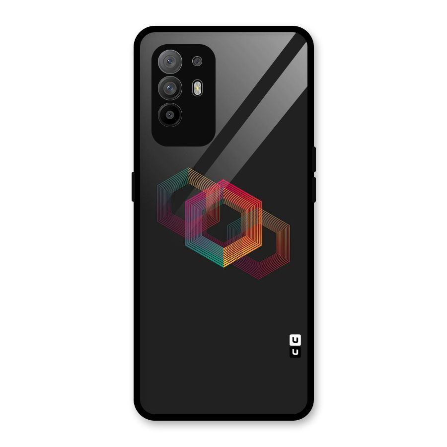 Tri-hexa Colours Glass Back Case for Oppo F19 Pro Plus 5G
