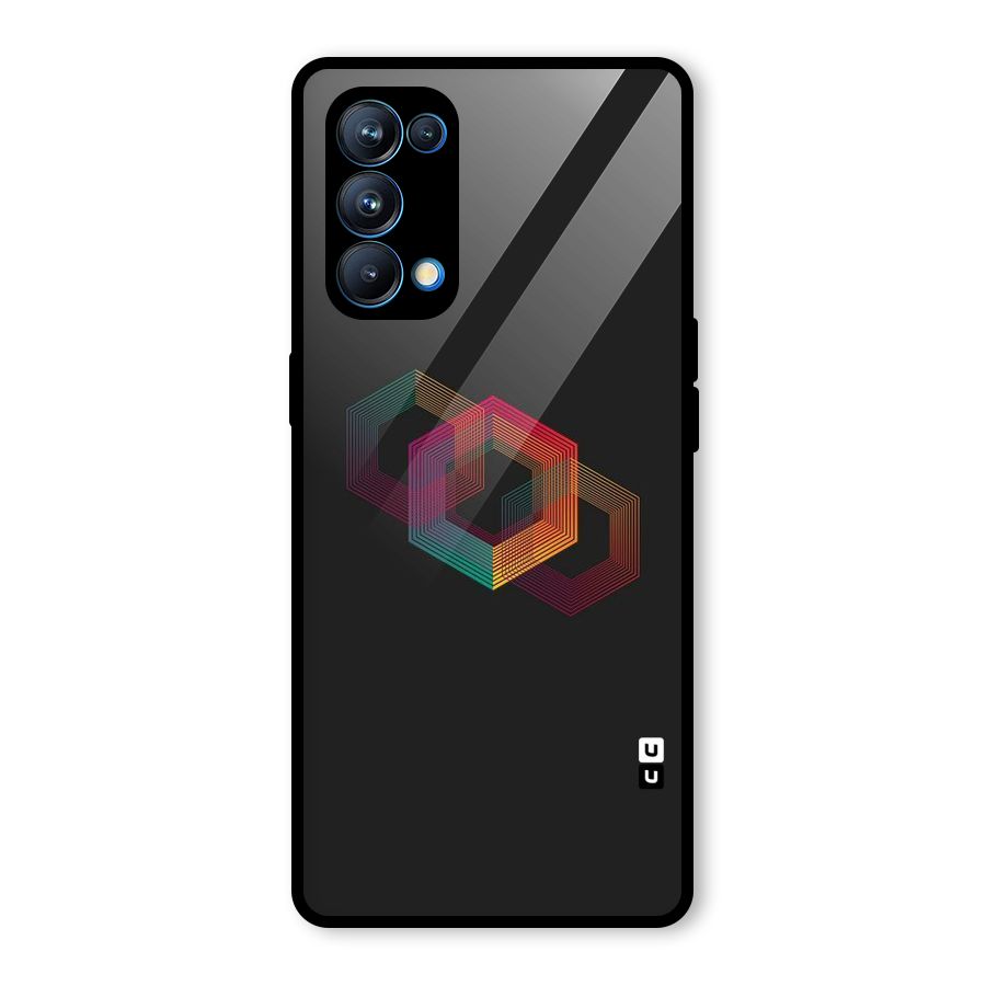 Tri-hexa Colours Glass Back Case for Oppo Reno5 Pro 5G