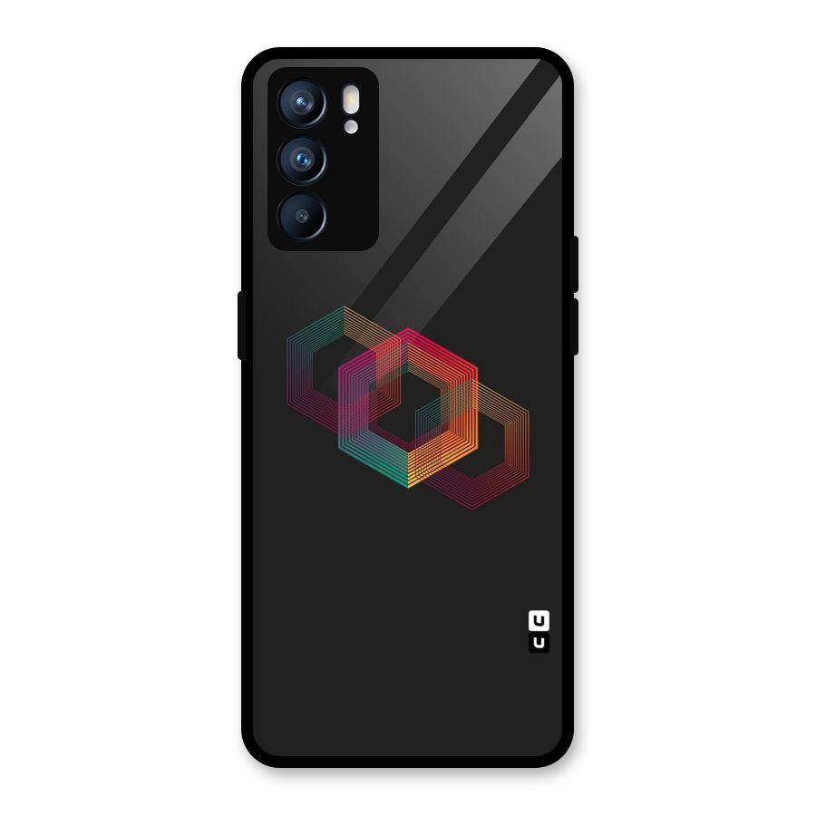Tri-hexa Colours Glass Back Case for Oppo Reno6 5G