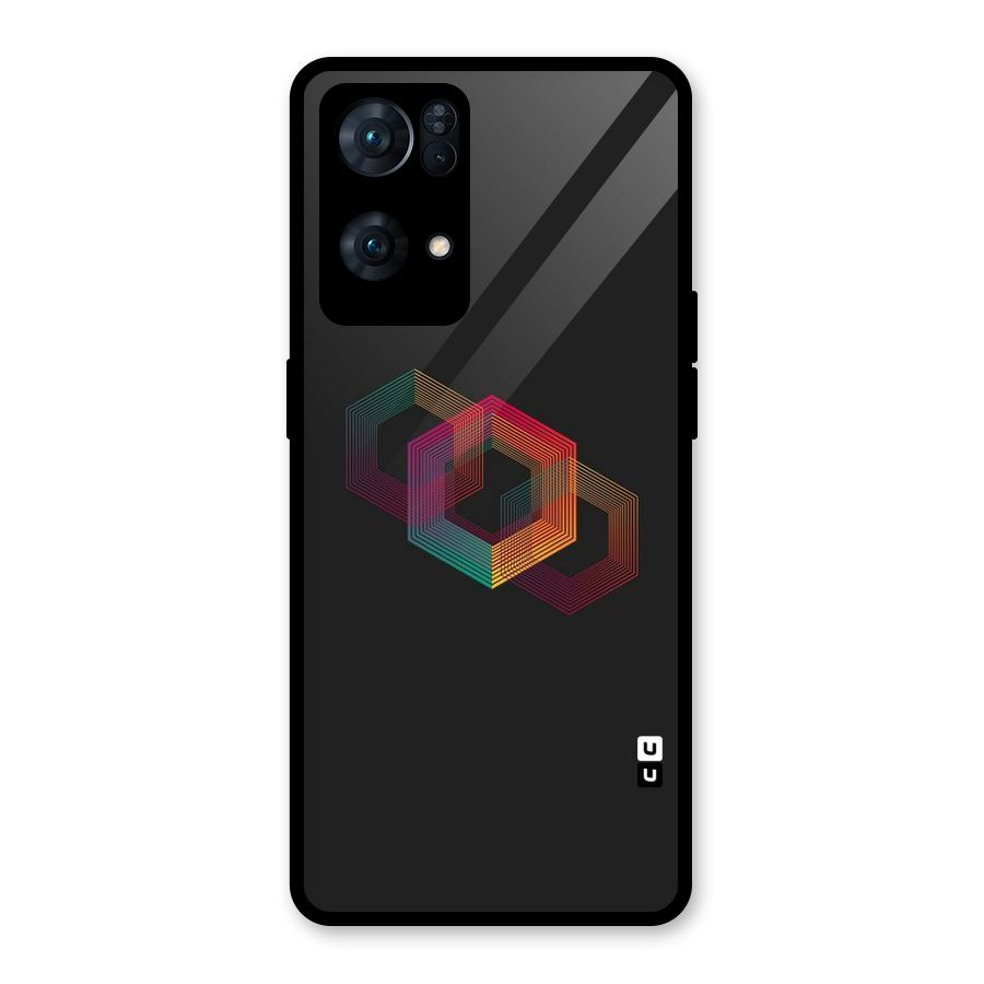 Tri-hexa Colours Glass Back Case for Oppo Reno7 Pro 5G