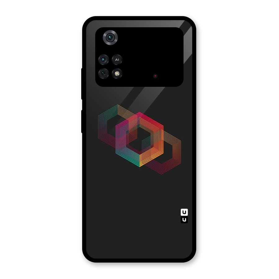 Tri-hexa Colours Glass Back Case for Poco M4 Pro 4G