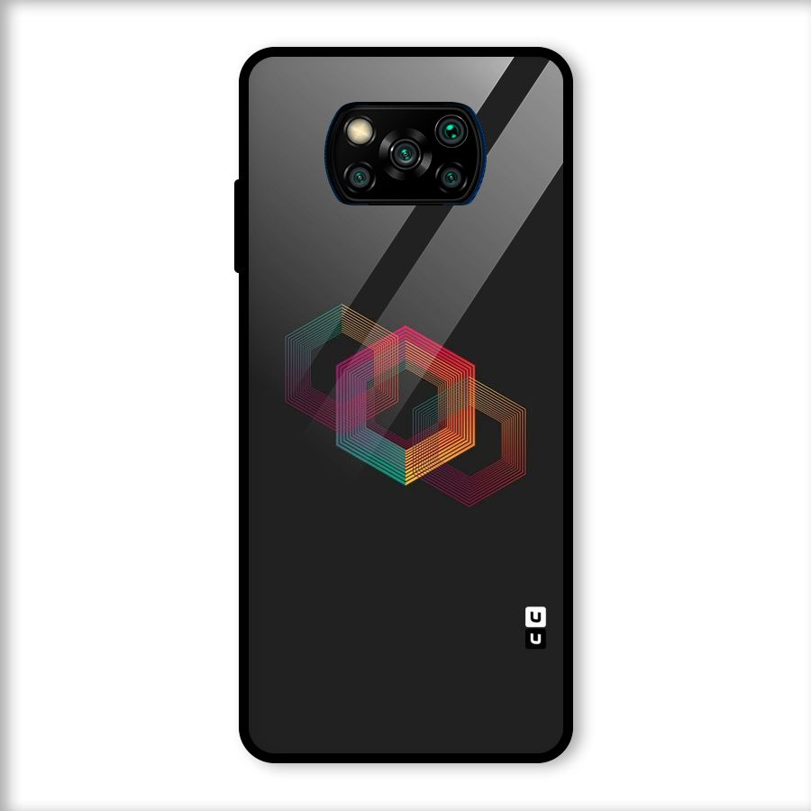 Tri-hexa Colours Glass Back Case for Poco X3