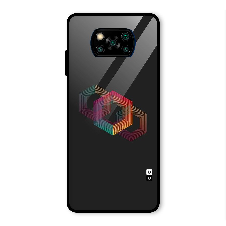 Tri-hexa Colours Glass Back Case for Poco X3 Pro