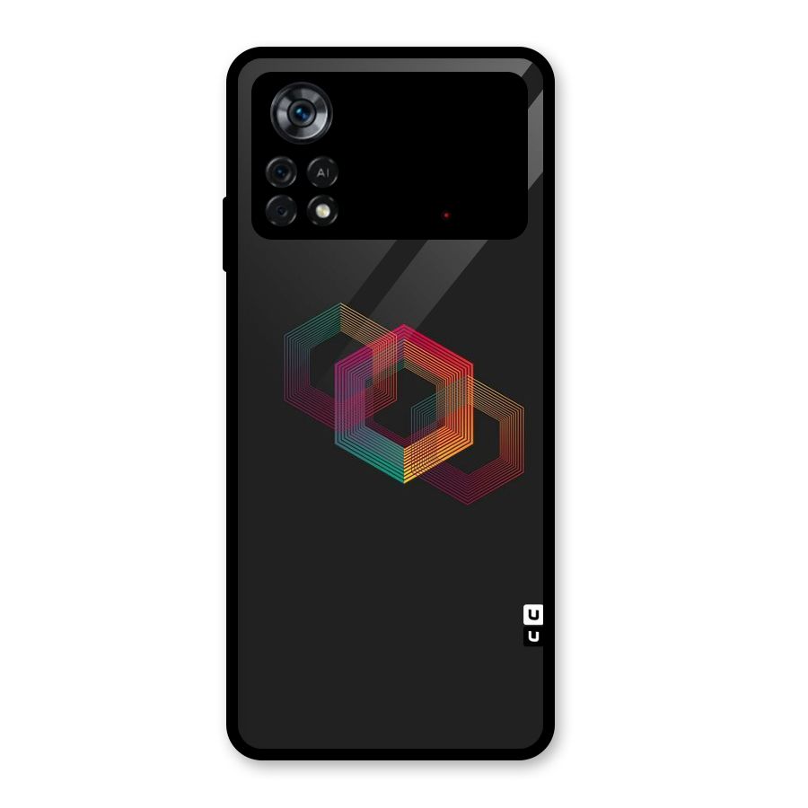 Tri-hexa Colours Glass Back Case for Poco X4 Pro 5G