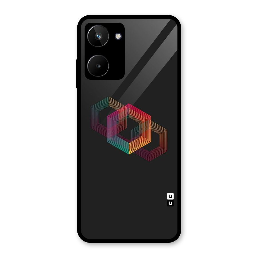 Tri-hexa Colours Glass Back Case for Realme 10