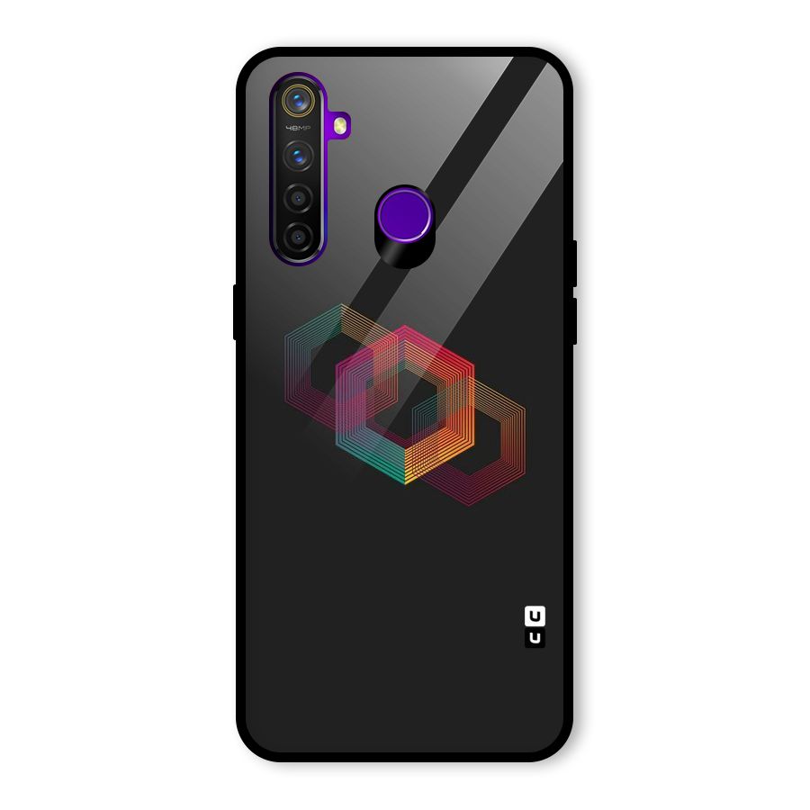 Tri-hexa Colours Glass Back Case for Realme 5 Pro