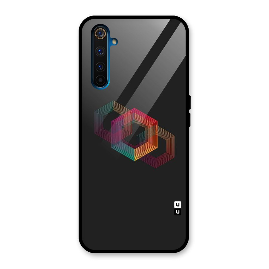 Tri-hexa Colours Glass Back Case for Realme 6 Pro