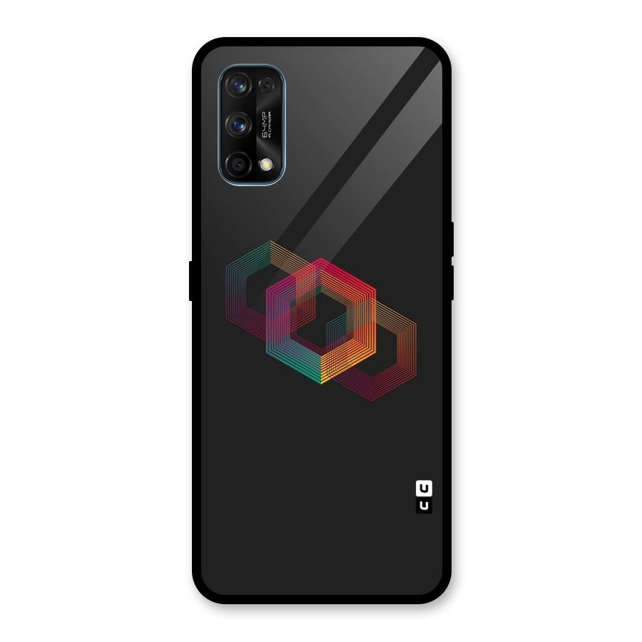 Tri-hexa Colours Glass Back Case for Realme 7 Pro