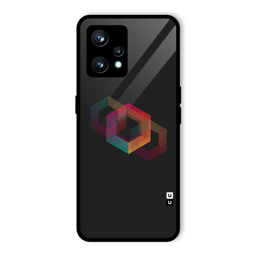 Tri-hexa Colours Glass Back Case for Realme 9 Pro Plus 5G