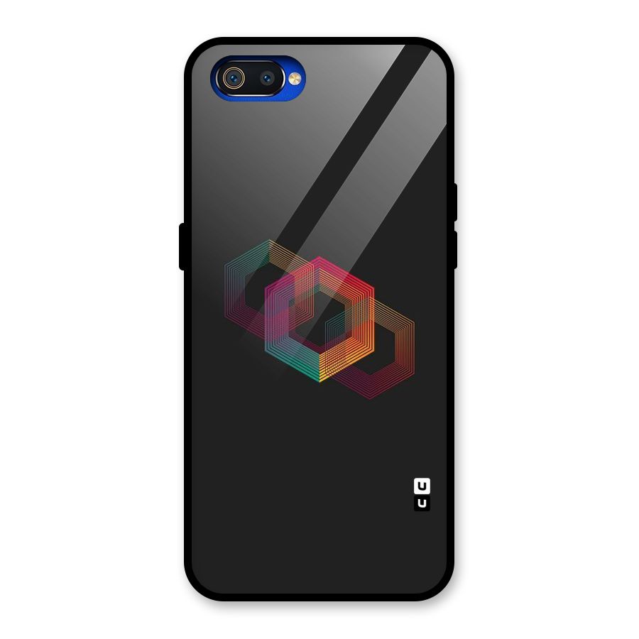 Tri-hexa Colours Glass Back Case for Realme C2