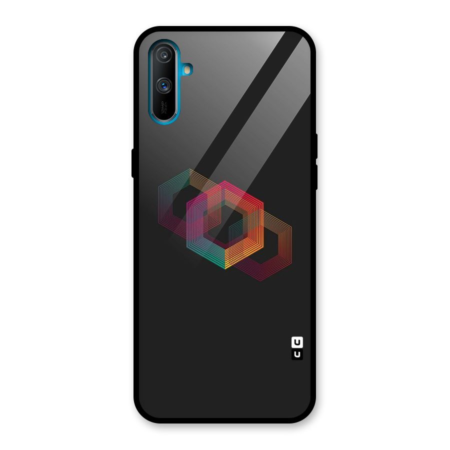 Tri-hexa Colours Glass Back Case for Realme C3
