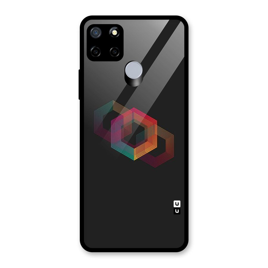 Tri-hexa Colours Glass Back Case for Realme Narzo 20
