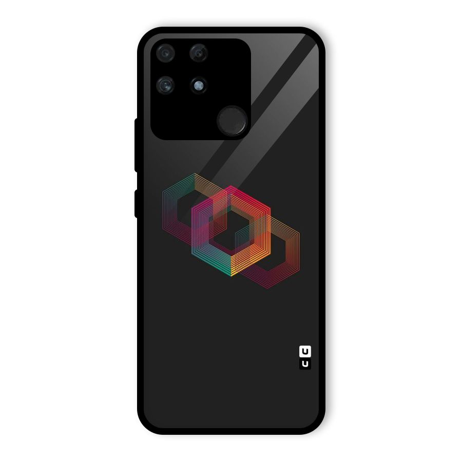 Tri-hexa Colours Glass Back Case for Realme Narzo 50A