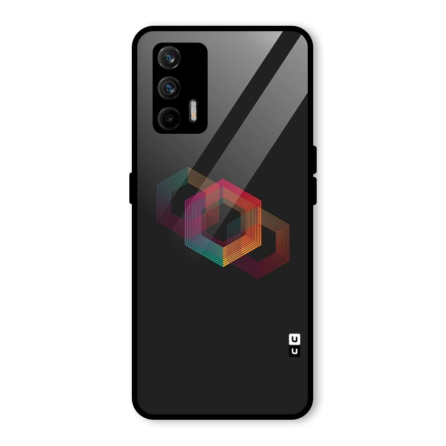 Tri-hexa Colours Glass Back Case for Realme X7 Max