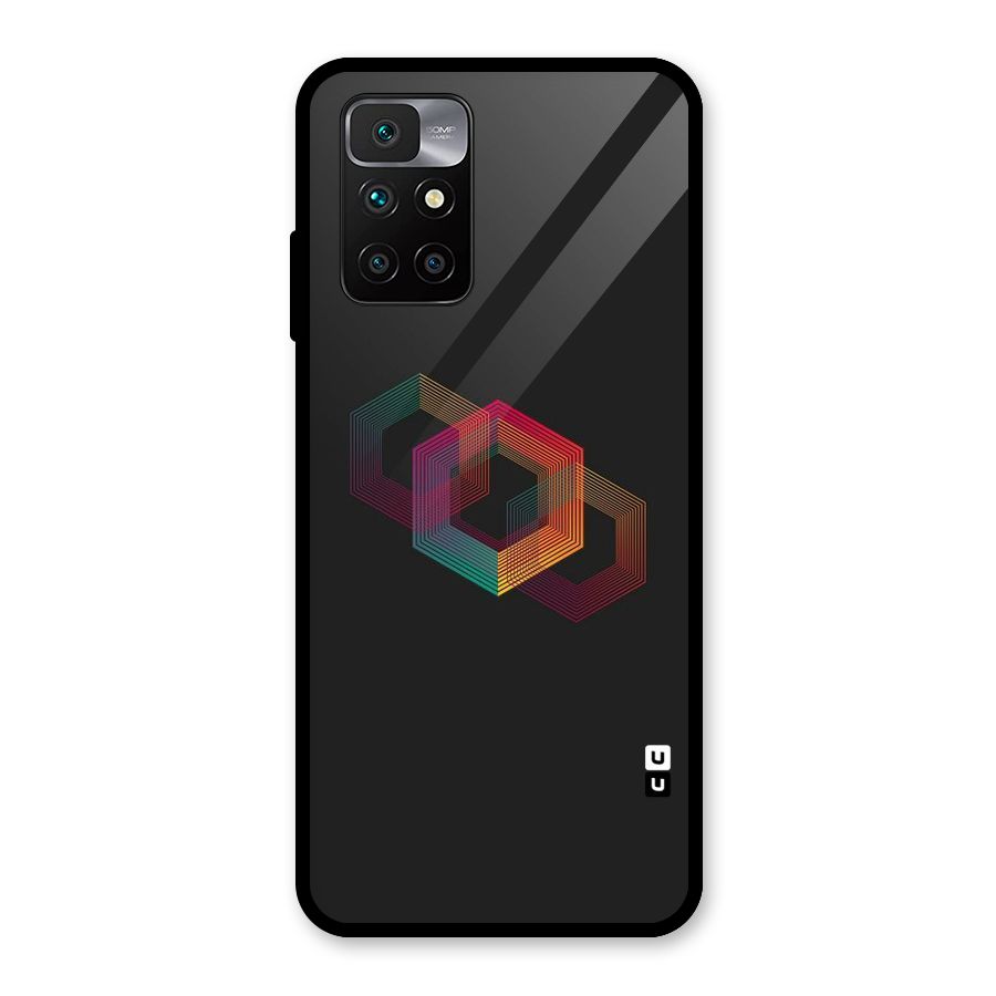 Tri-hexa Colours Glass Back Case for Redmi 10 Prime