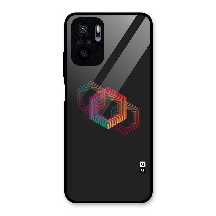 Tri-hexa Colours Glass Back Case for Redmi Note 10S
