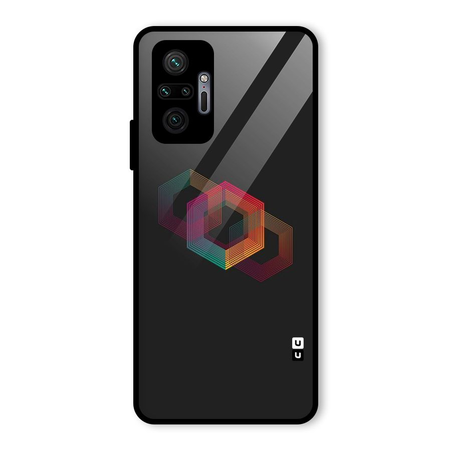 Tri-hexa Colours Glass Back Case for Redmi Note 10 Pro