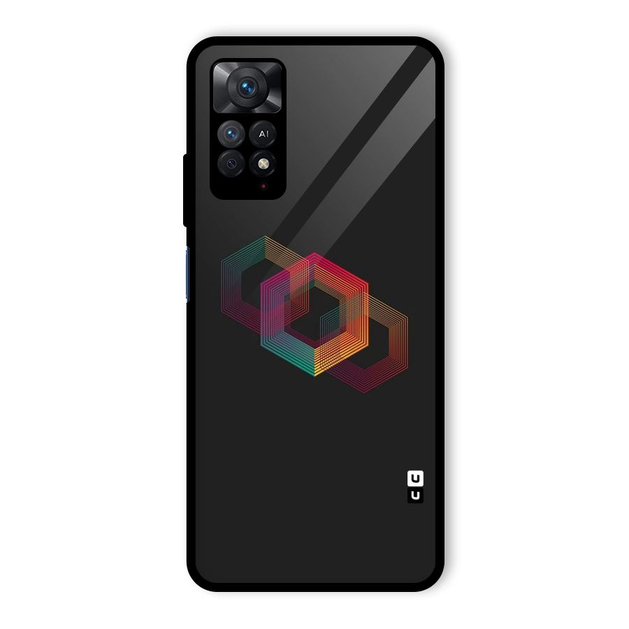 Tri-hexa Colours Glass Back Case for Redmi Note 11 Pro