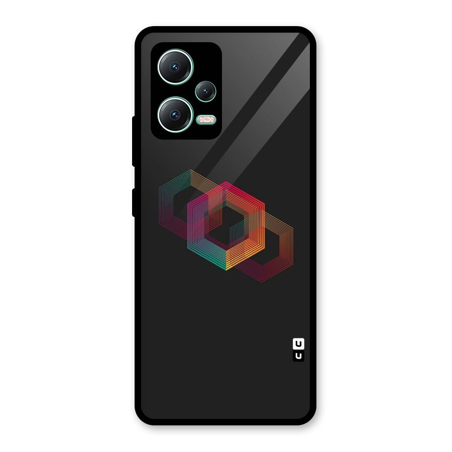 Tri-hexa Colours Glass Back Case for Redmi Note 12 5G