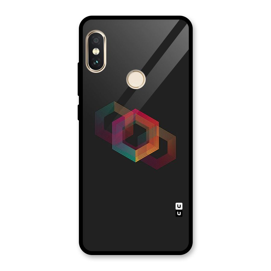 Tri-hexa Colours Glass Back Case for Redmi Note 5 Pro