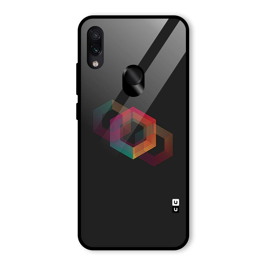 Tri-hexa Colours Glass Back Case for Redmi Note 7 Pro