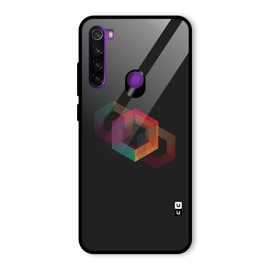 Tri-hexa Colours Glass Back Case for Redmi Note 8