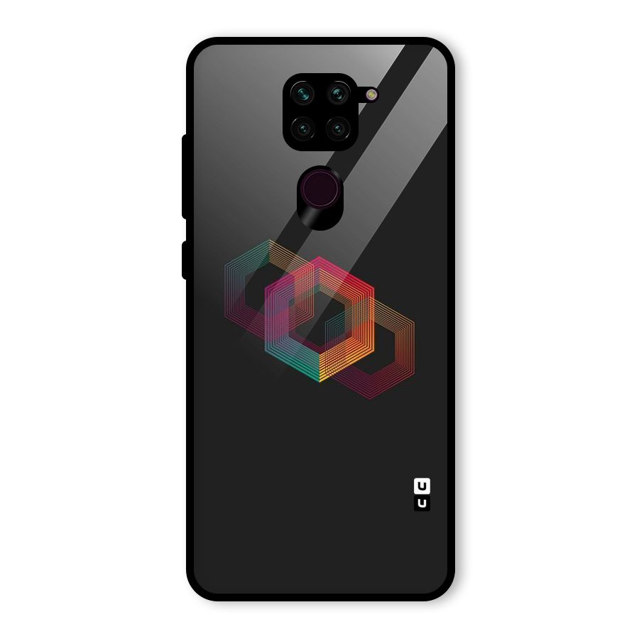 Tri-hexa Colours Glass Back Case for Redmi Note 9