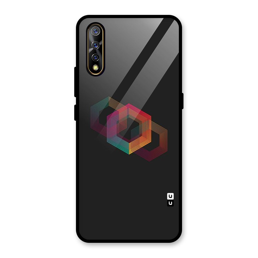 Tri-hexa Colours Glass Back Case for Vivo S1