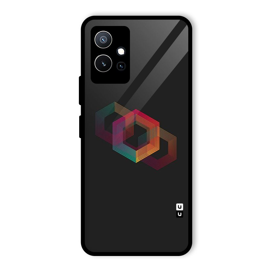 Tri-hexa Colours Glass Back Case for Vivo T1 5G
