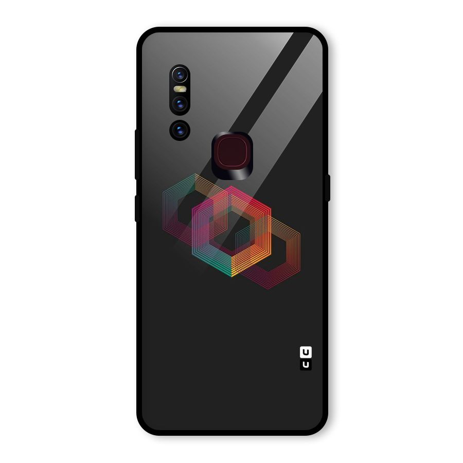 Tri-hexa Colours Glass Back Case for Vivo V15