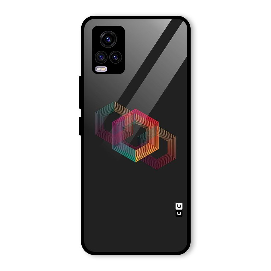 Tri-hexa Colours Glass Back Case for Vivo V20