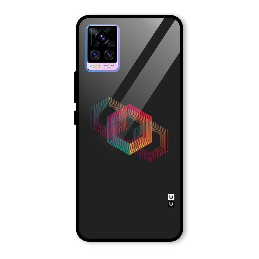 Tri-hexa Colours Glass Back Case for Vivo V20 Pro