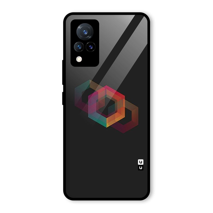 Tri-hexa Colours Glass Back Case for Vivo V21 5G