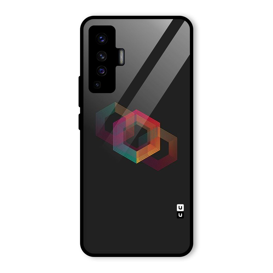 Tri-hexa Colours Glass Back Case for Vivo X50