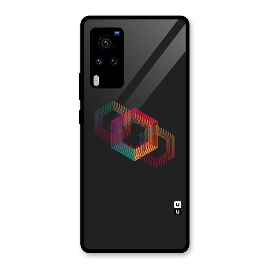 Tri-hexa Colours Glass Back Case for Vivo X60 Pro