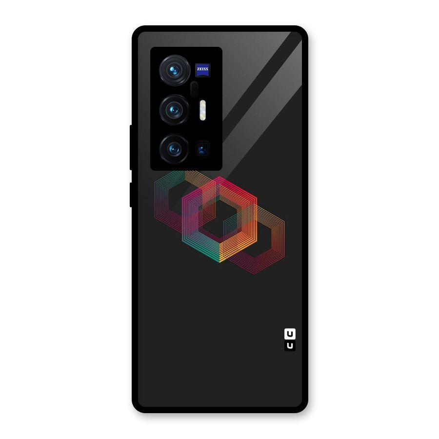 Tri-hexa Colours Glass Back Case for Vivo X70 Pro Plus