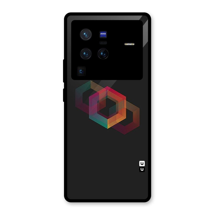 Tri-hexa Colours Glass Back Case for Vivo X80 Pro