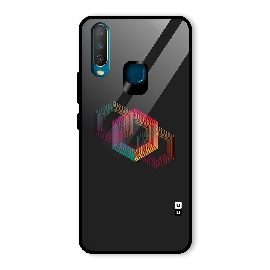 Tri-hexa Colours Glass Back Case for Vivo Y17