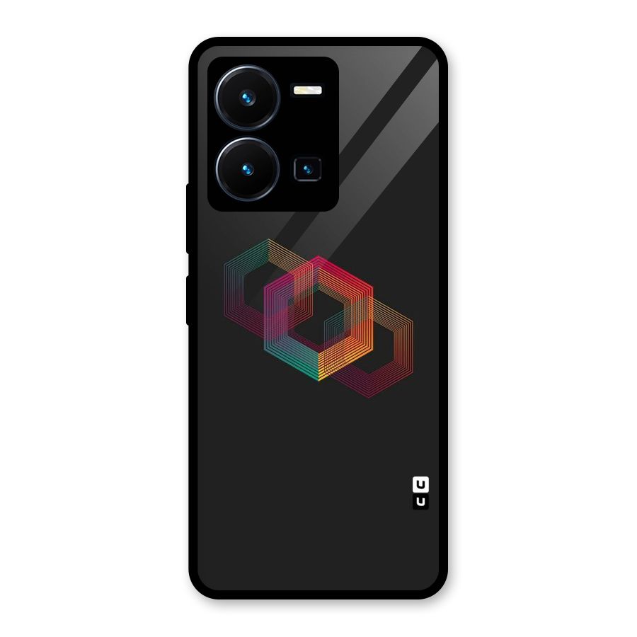 Tri-hexa Colours Glass Back Case for Vivo Y35