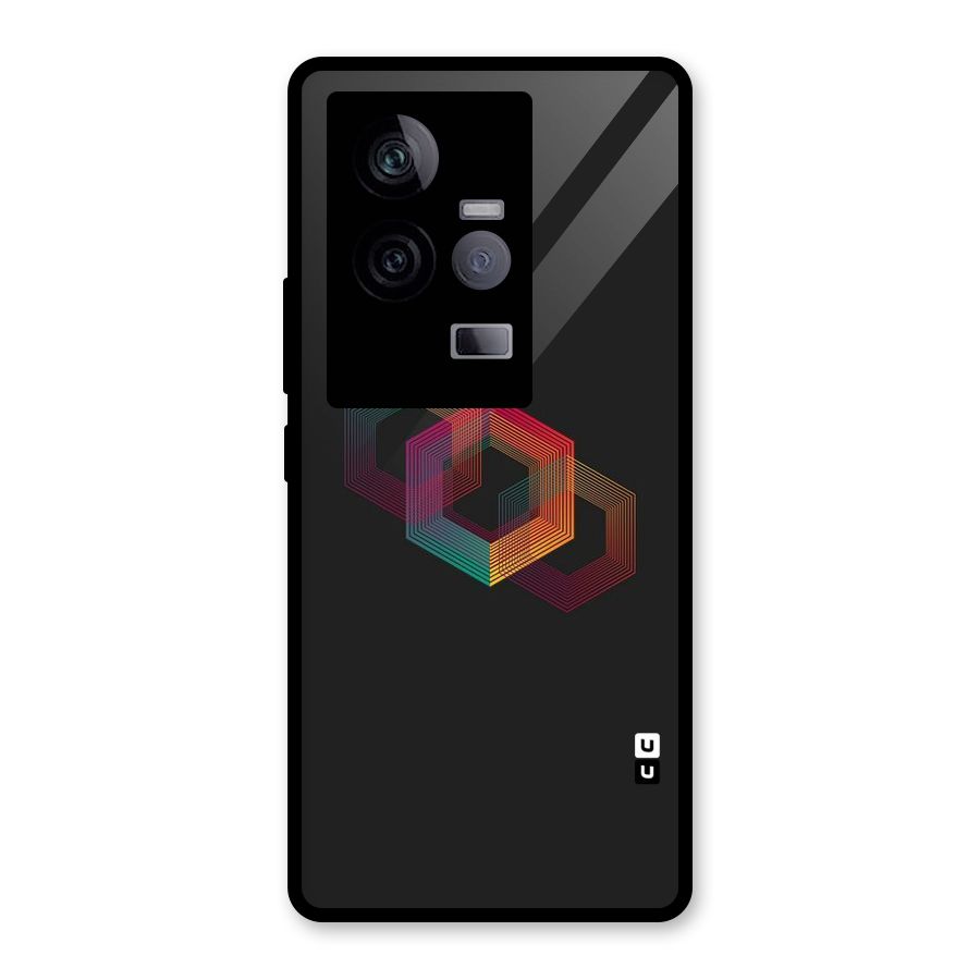 Tri-hexa Colours Glass Back Case for Vivo iQOO 11 5G