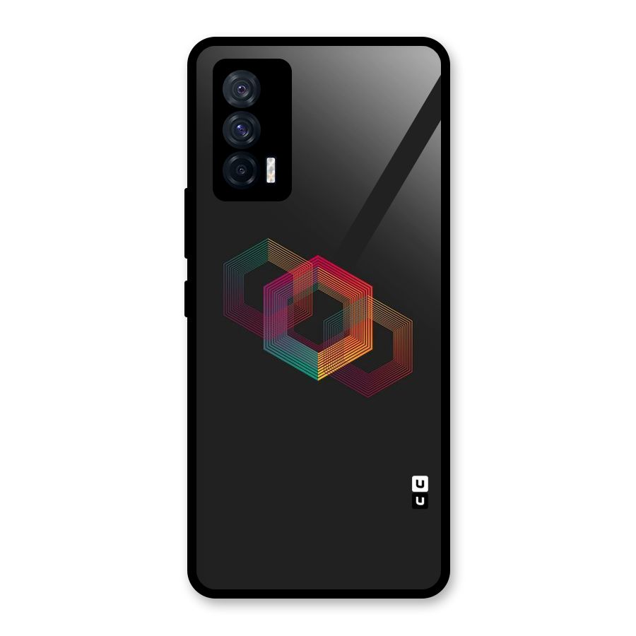 Tri-hexa Colours Glass Back Case for Vivo iQOO 7 5G