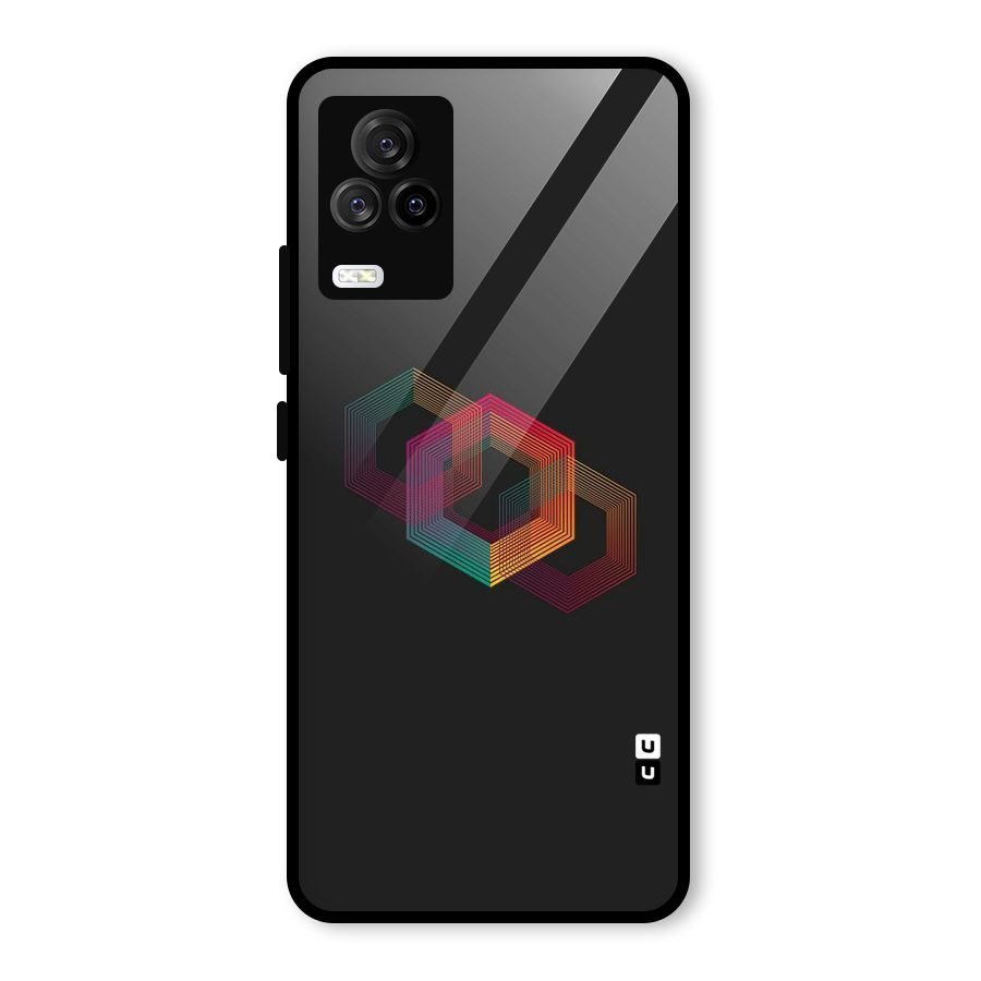 Tri-hexa Colours Glass Back Case for Vivo iQOO 7 Legend 5G