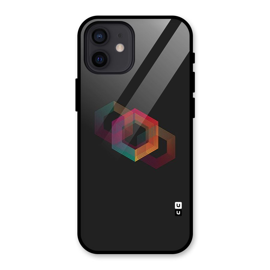 Tri-hexa Colours Glass Back Case for iPhone 12