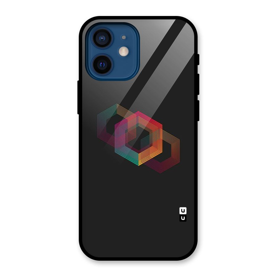 Tri-hexa Colours Glass Back Case for iPhone 12 Mini
